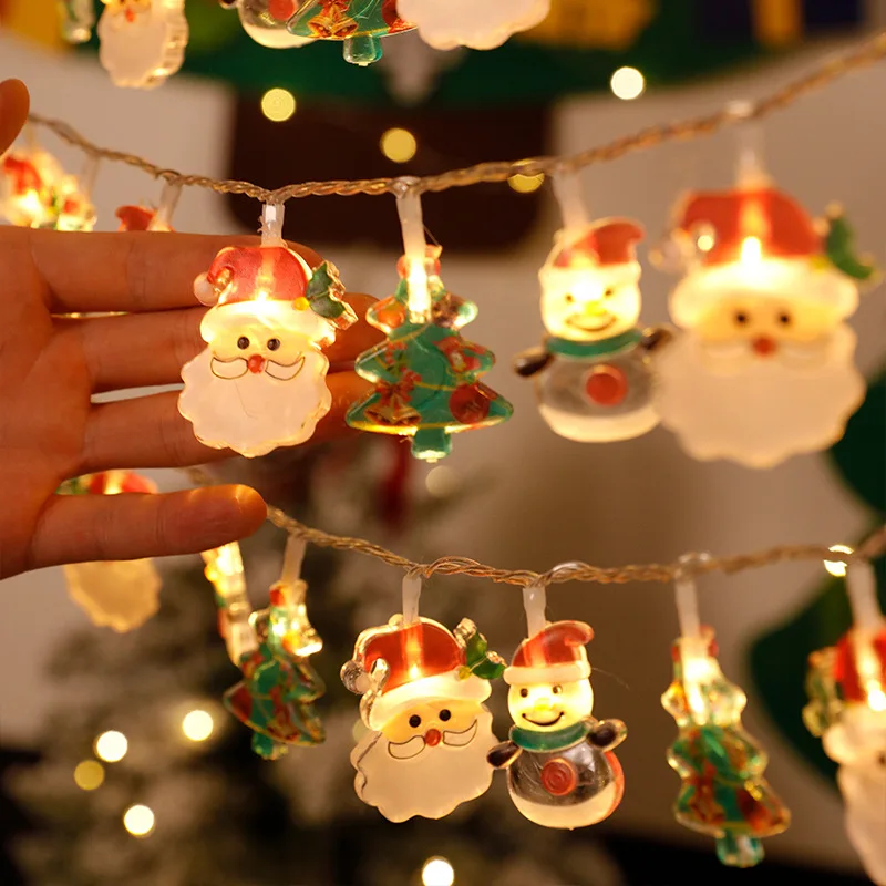 

Santa Claus Garland Snowman Elk String Light Christmas Tree Decor for Home Xmas Ornaments Navidad Gifts Noel 2023 New Year 2023