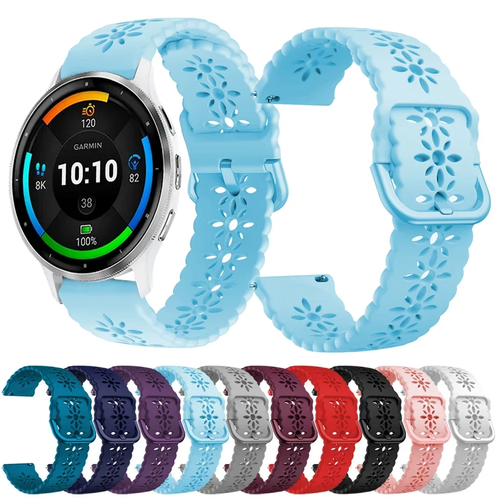 Ремешок силиконовый для смарт-часов 20 мм 22 Garmin CAME 3 2/Vivoactive 5 4 3/Forerunner 265 255 Music 55