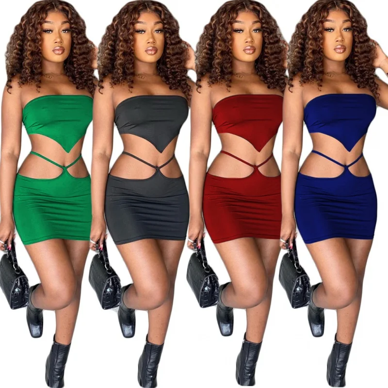 

Hot Sexy Solid Two Piece Set Tracksuit Women Crop Top+Mini Skirt Summer Matching Outfits Party Midnight Clubwear 2022 New