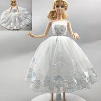16 white floral ballet dress for barbie doll clothes princess outfits for barbie accessories rhinestone 3 layer skirt gown toys