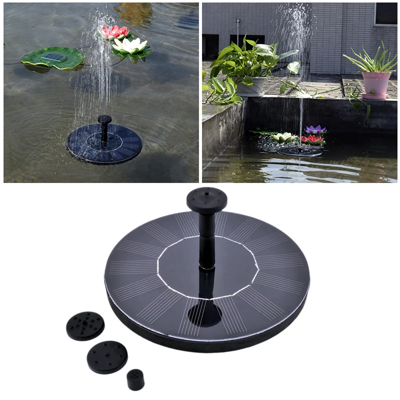 

New 180L/H 7V/1.4W Floating Solar Power Fountain Panel Kit Garden Water Pump for Pool pond Garden with 3 nozzle spray