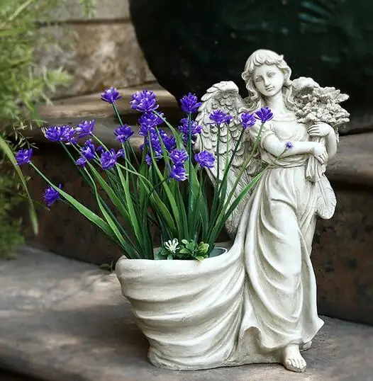 

RESIN ANGEL FIGURINES CRAFTS CHARACTER STATUE OUTDOOR GARDEN SCULPTURE DECORATION COURTYARD PARK VILLA DECORATION A1548