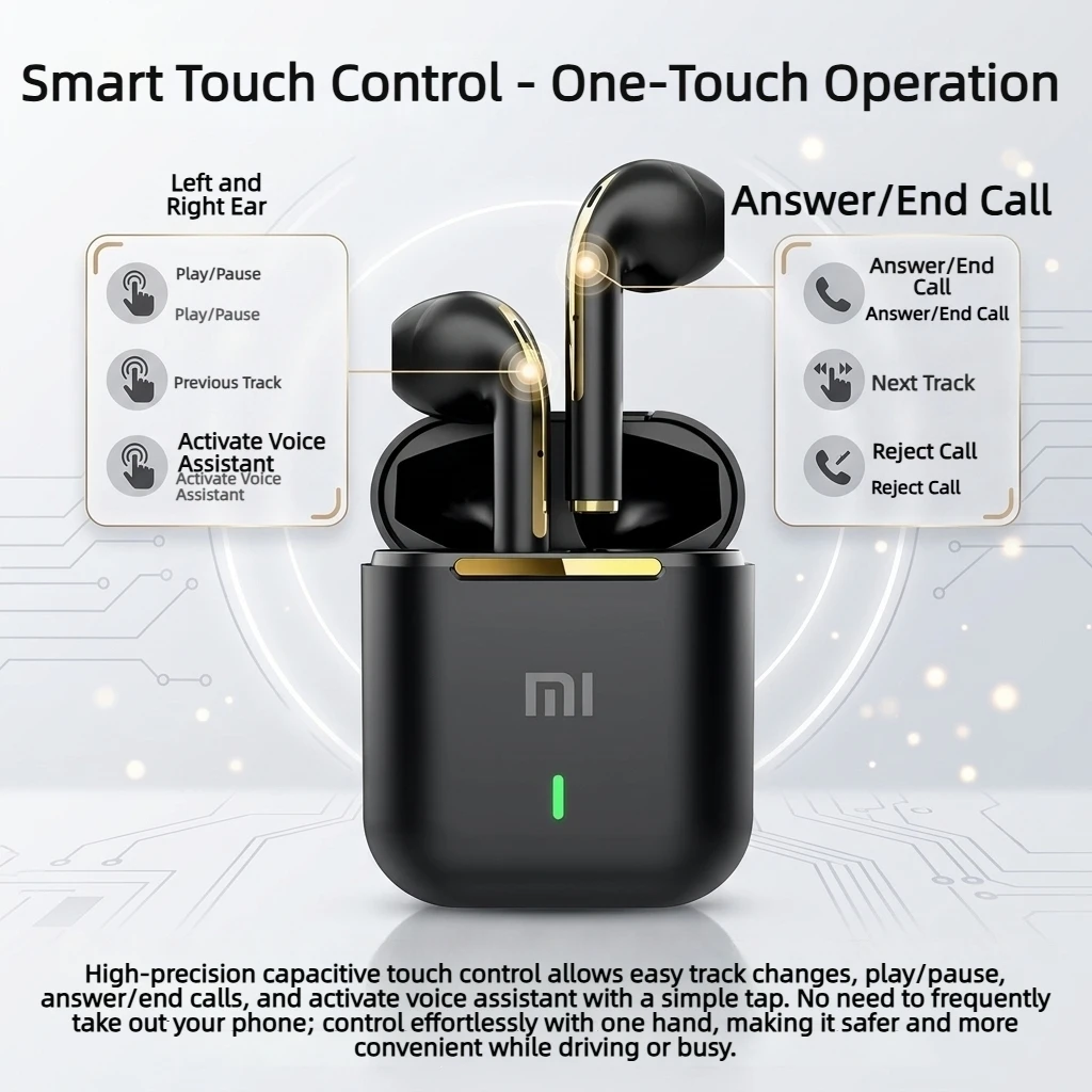 Фото Беспроводные Bluetooth-наушники Xiaomi TWS: стерео, для спорта и игр, внутриканальные, с микрофоном и сенсорным управлением №4