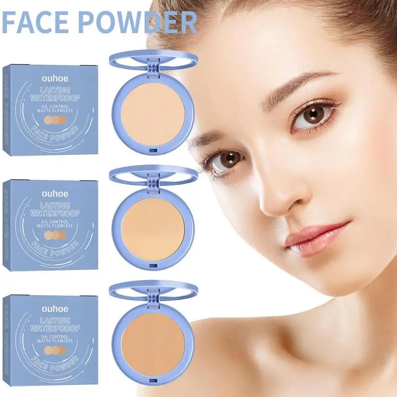 

Matte Pressed Setting Powder Oil Control Makeup Setting Powder Waterproof Compact Powder Foundation Concealer Cover Dark Spots