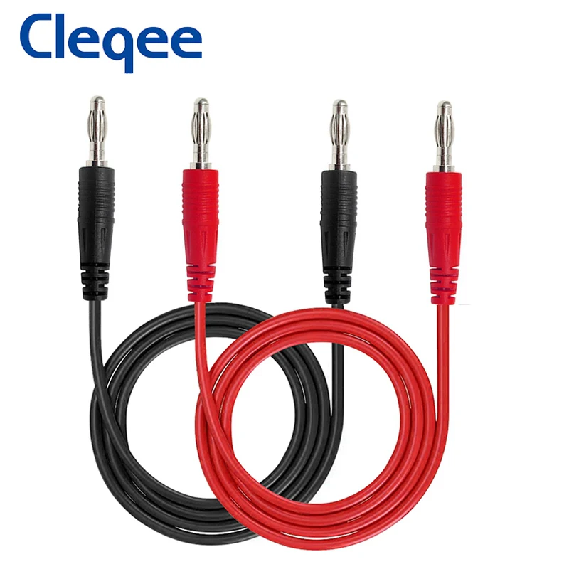 

Cleqee P1041 Dual 4mm Banana Plug Soft PVC Multimeter Test Lead Universal Banana Plug 1m Cable Wire For DIY Electronic