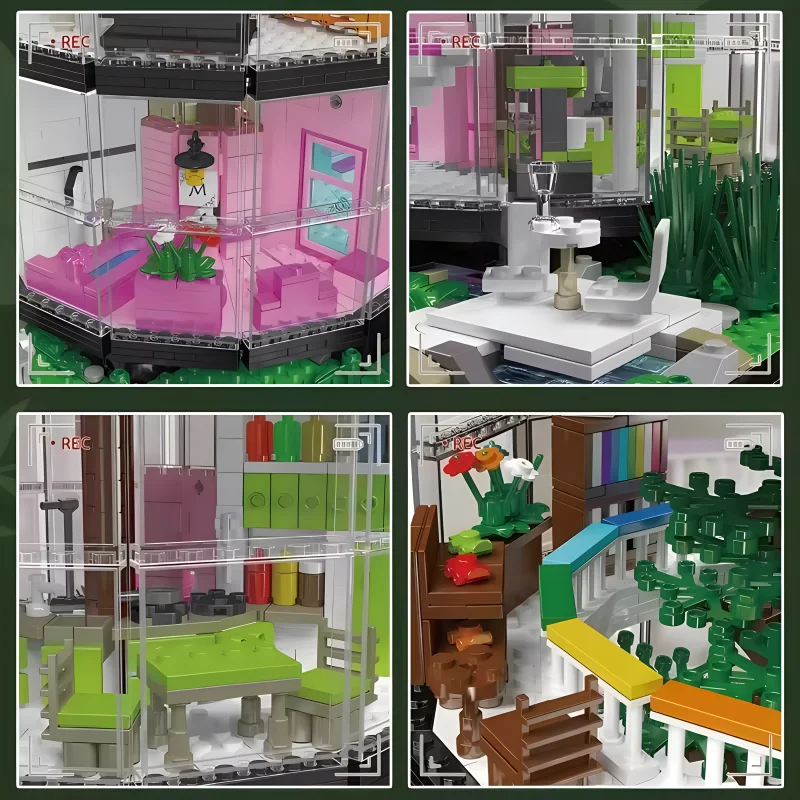 Прозрачная башня MOULDKING 16013 лесная вилла дерево в доме модель модульного