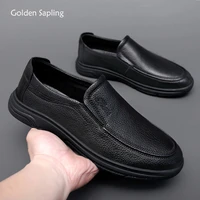golden sapling retro leather loafers fashion mens casual shoes classics platform driving flats comfortable business men loafers
