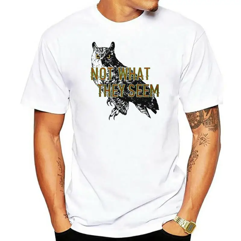 

Новая весенняя высокоэластичная Хлопковая мужская серая футболка с рисунком совы, Триппи, Твин Пикс, Линч, летняя футболка