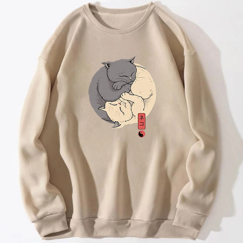 

Толстовка с капюшоном Yin Yang, толстовка с капюшоном из аниме, Свитшот в Корейском стиле с треугольным вырезом, весна-осень, пуловер, мужской дж...