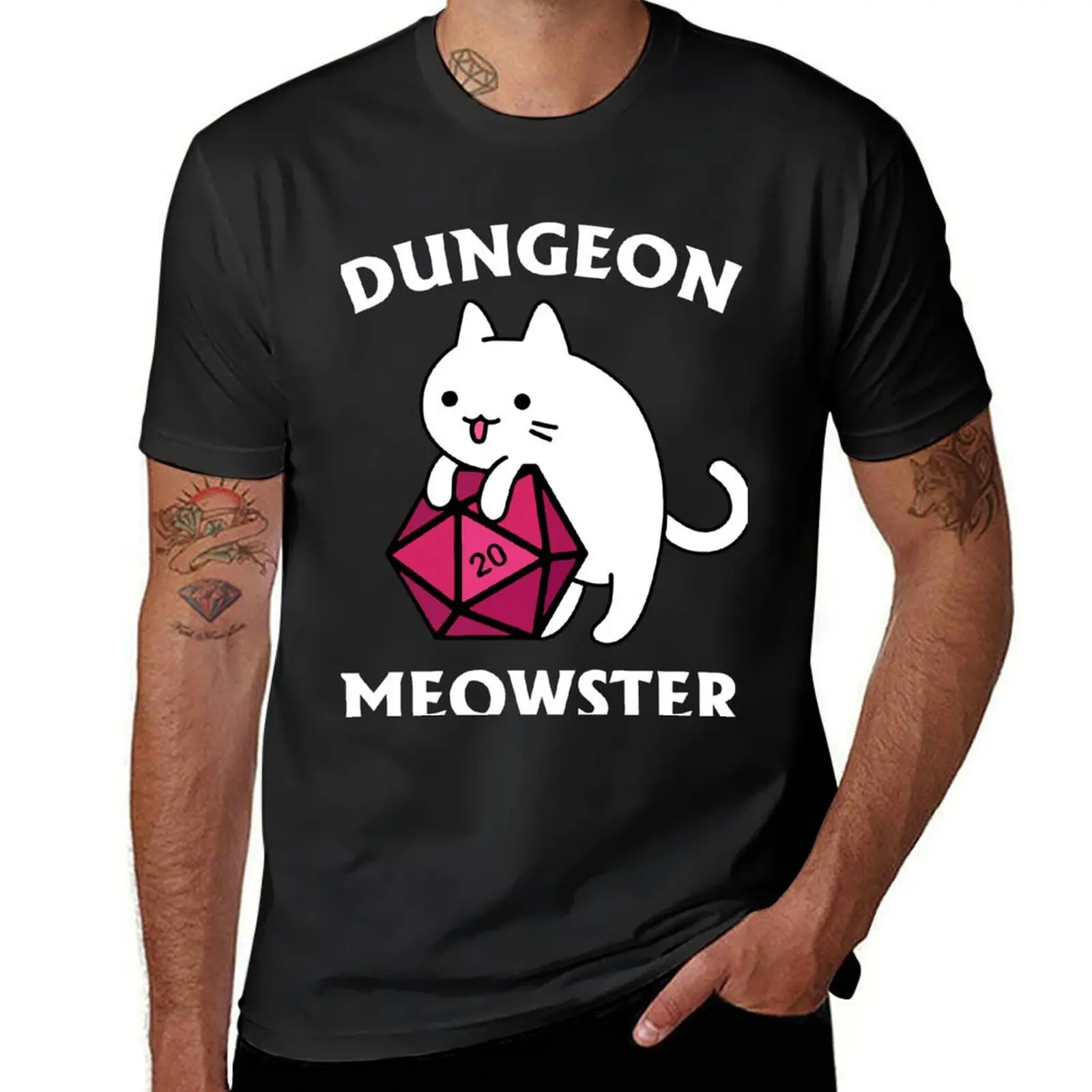 Подземелье Meowster геймерская кошка футболка с игрой слов корейские модные топы