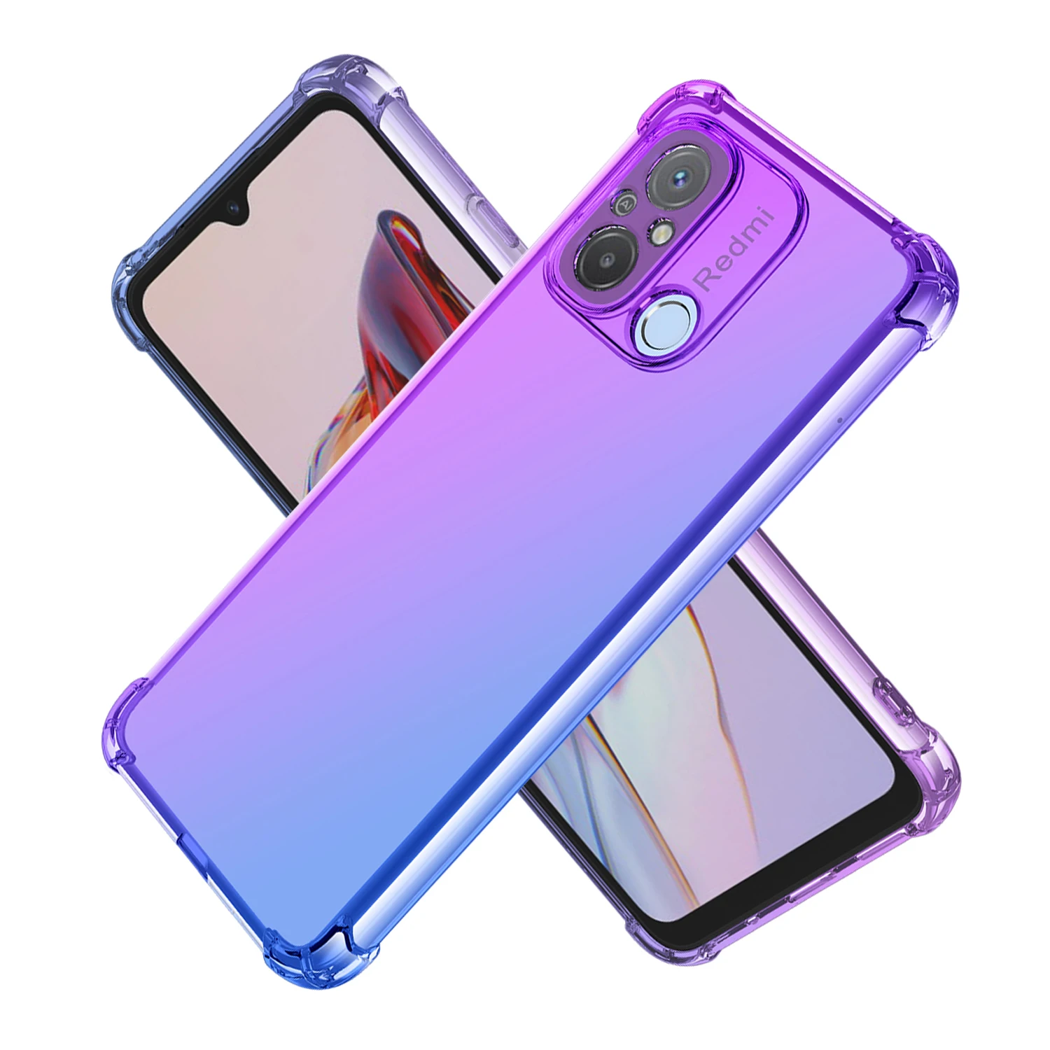 

Clear Cute Gradient Case for Redmi 12C / Poco C50 / Redmi Note 12 Slim Anti Scratch Flexible TPU Shockproof Phone Cover