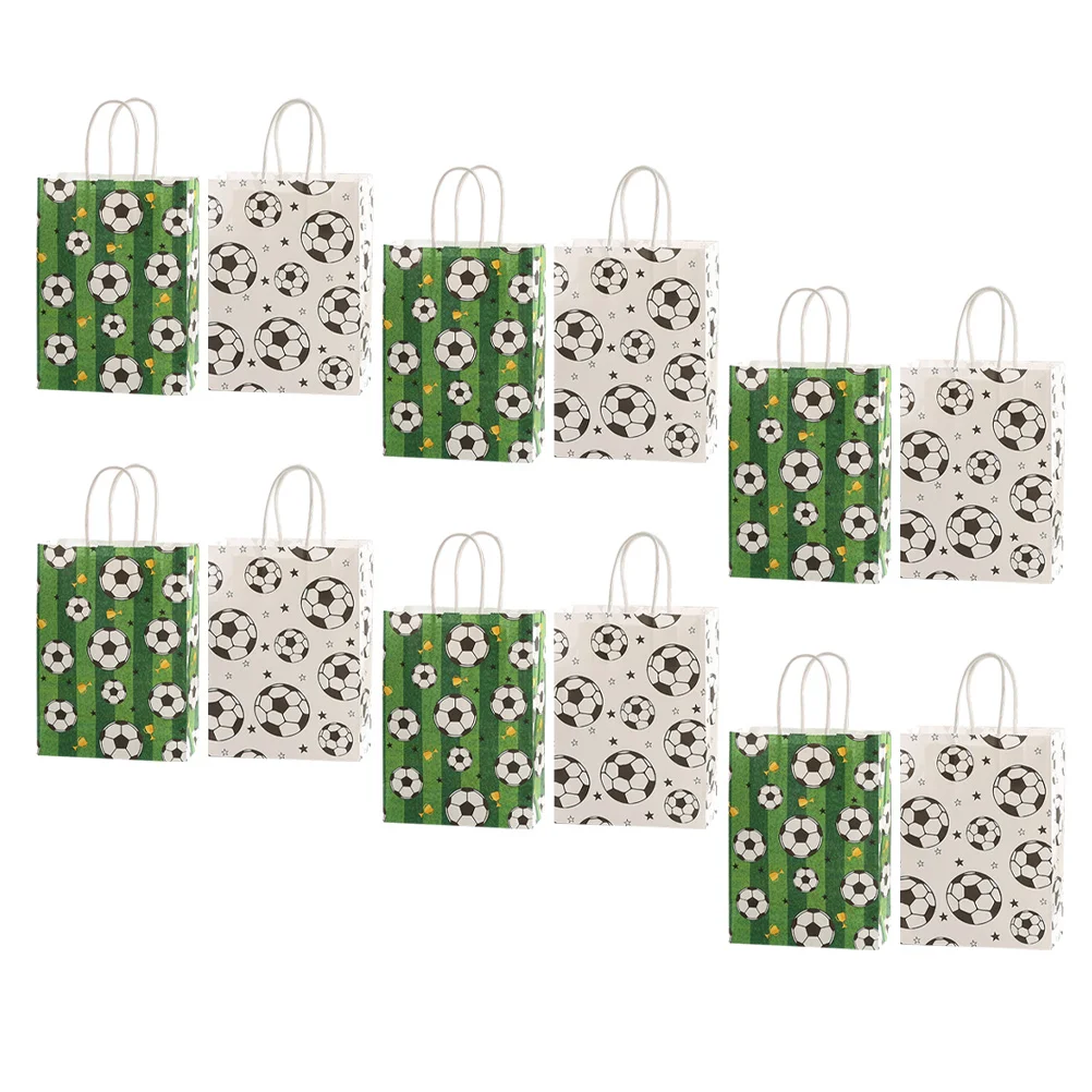 

24Pcs Paper Wrapping Bag Football Pattern Gift Bags Party Cookie Paper Bag