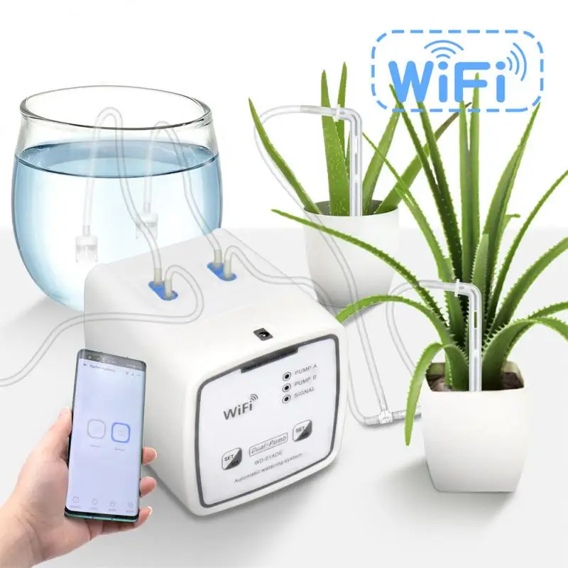 

EWeLink WIFI Smart Watering Device Double Pump Timed Automatic Drip Irrigation System Remote APP Control For Garden Plant Flower