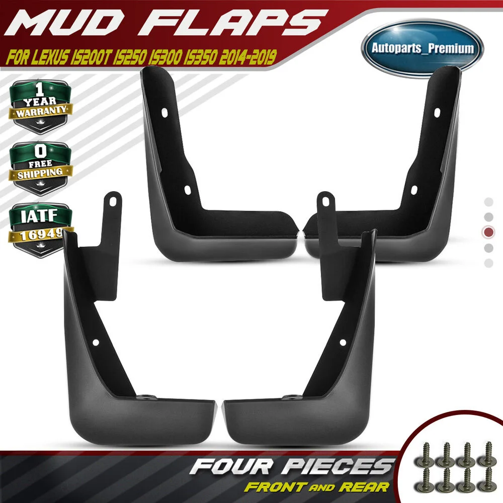 

4x Front & Rear Splash Guards Mud Flaps for Lexus IS200t IS250 IS300 IS350 14-20