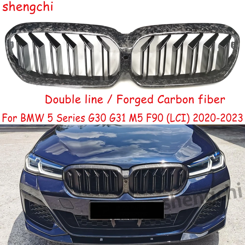 

Кованый передний гриль из углеродного волокна M5 F90 G30 LCI для BMW 5 серии G30 G31 F90 M5, передняя решетка 520i 530i 540i M550i 2020-2023