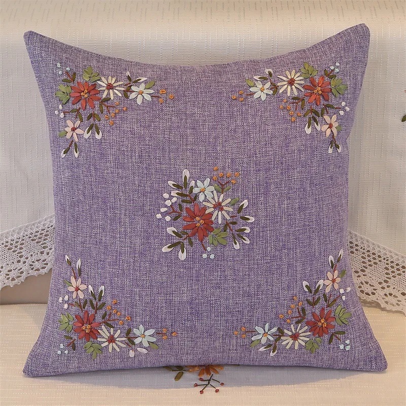 

Hand Embroidered Pillow Cover Sofa Living Room Fabric Pillow Cover Pillow Modern And Simple Back Cushion without Core 45x45cm