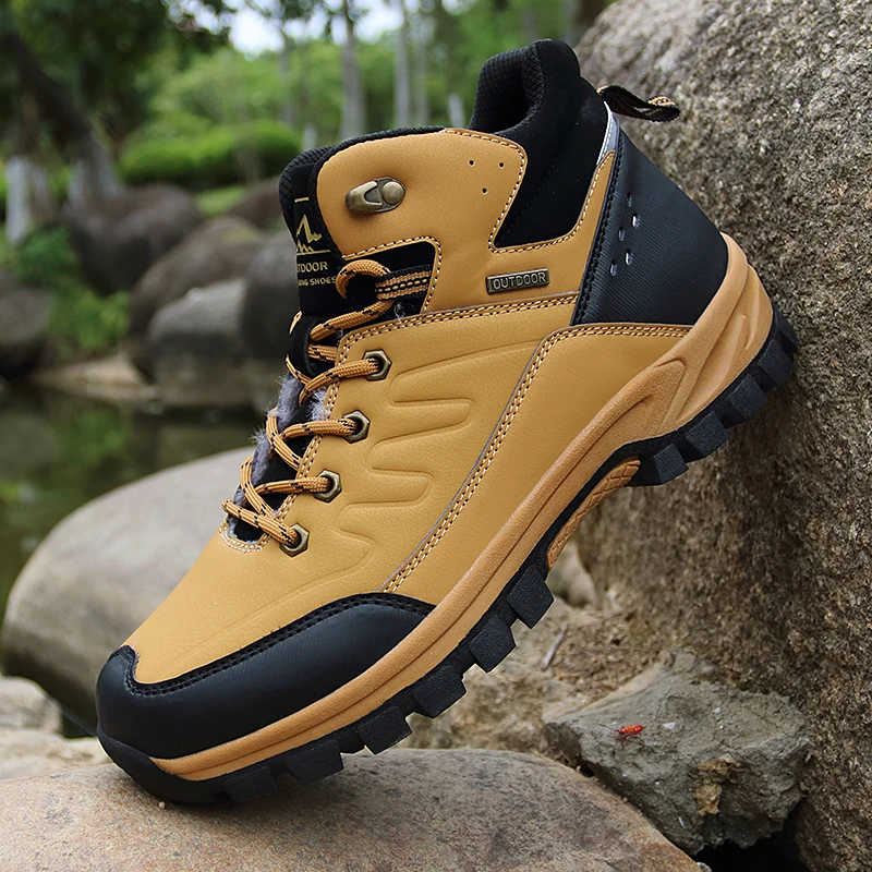 HIKEUP Outdoor Hiking Shoes Padded Waterproof Trekking Sneaker Ankle Boots Winter Military Shoes Tactical Boots For Man