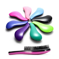 candy color magic anti static hair brush handle tangle detangling comb shower electroplate massage comb salon hair styling tool