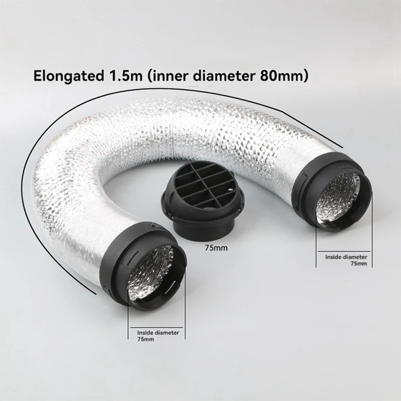 75 мм автомобильный обогреватель трубка для теплого воздуховода вентиляционный