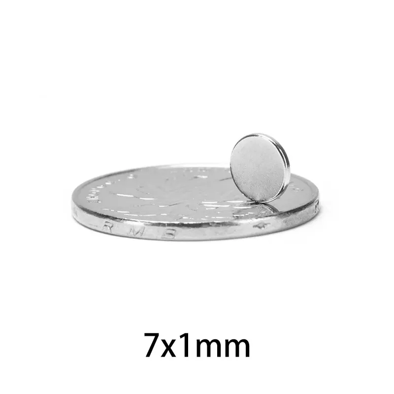 50/100/200/300/500/1000 шт. 7x1 мм Тонкий лист N35 Неодимовый магнитный диск мощные магниты