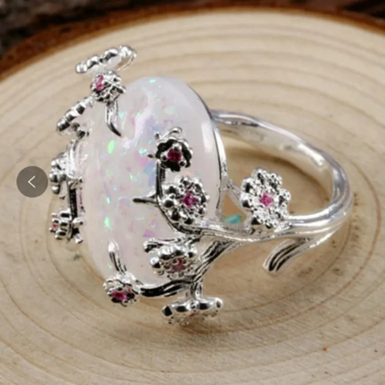 

Luxury Engagement Opal Rings Fashion Wedding Party Jewelry Drop Shipping