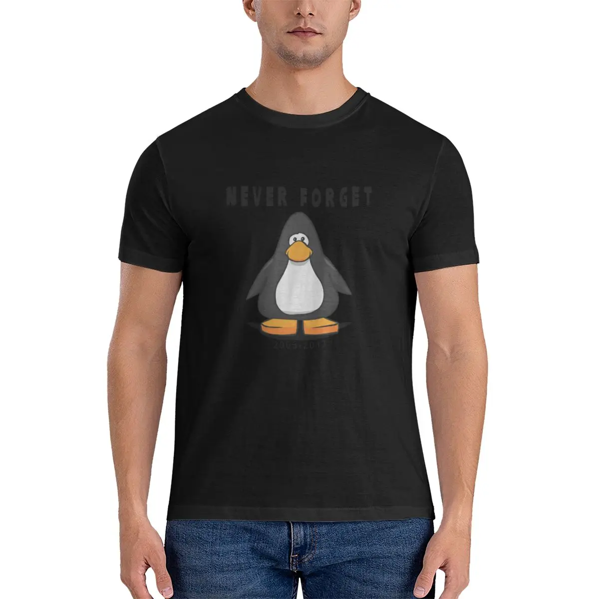 Фото Футболка Club Penguin Never Forget Not Fading Reversible Niche Simplicity с термотрансферным принтом, женская №5