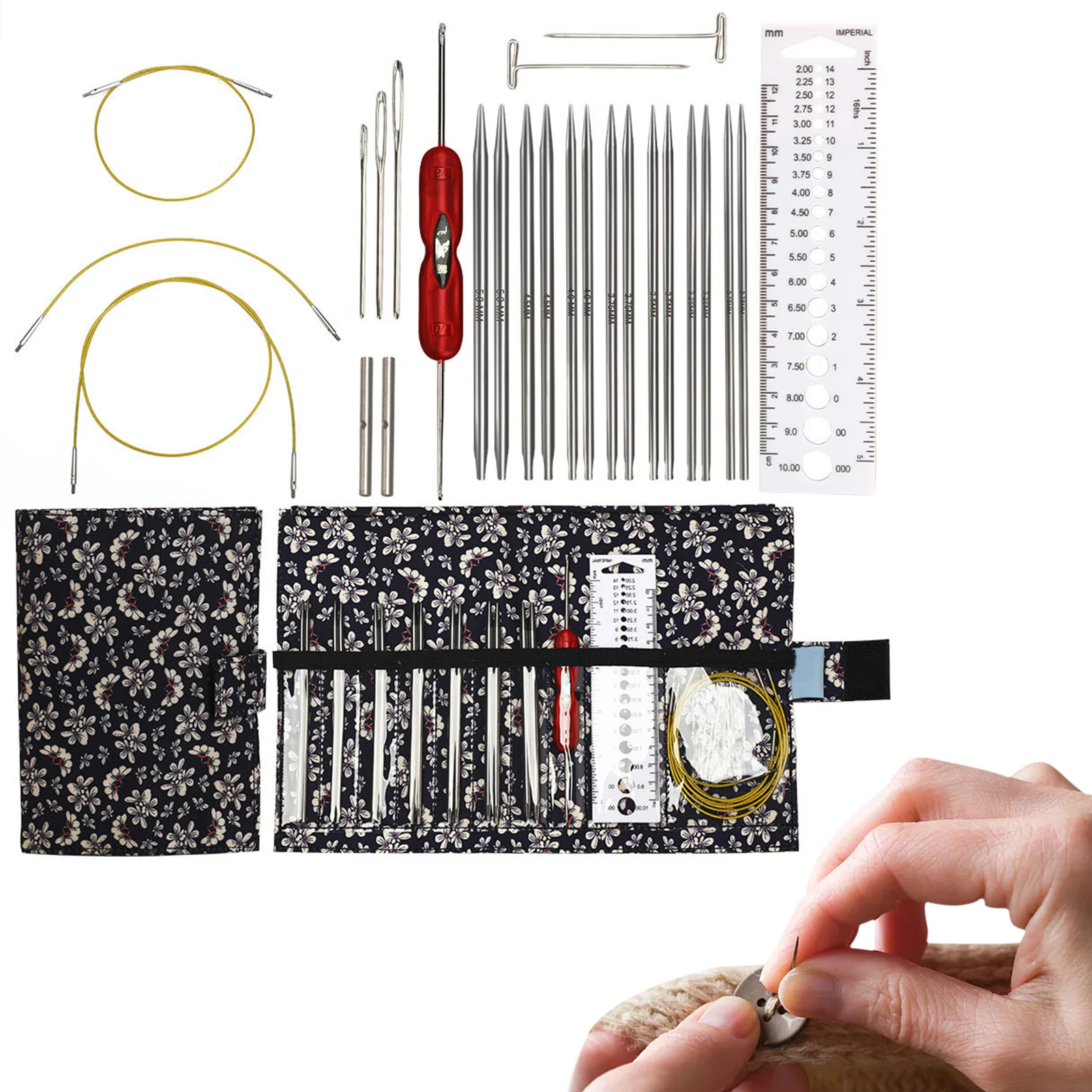 

Weaving Needle Set DIY Craft Kits Circular Knitting Needles Set For Beginners Round Sewing Tools Full DIY Craft Kits Handmade