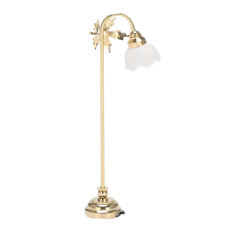 

1/12 Dollhouse Mini Floor Lamp With LED Light Model For 1:12 Dollhouse Indoor Bedroom Decorative Furniture