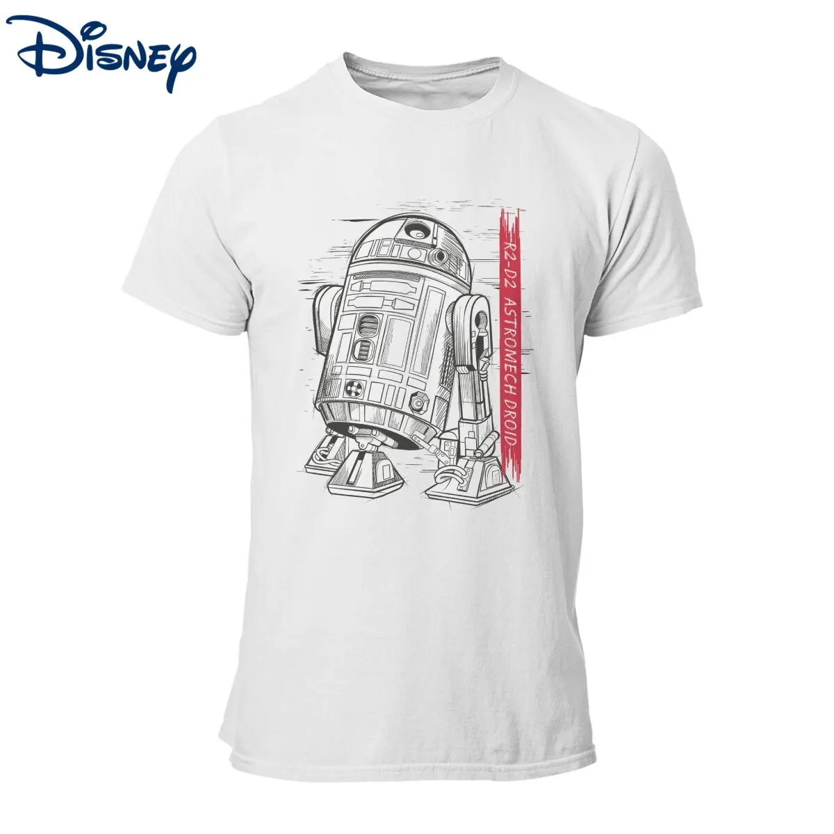 

Novelty Disney R2-D2 Astromech Droid T-Shirts Men Crewneck Cotton T Shirt Star Wars Short Sleeve Tees Gift Idea Clothing