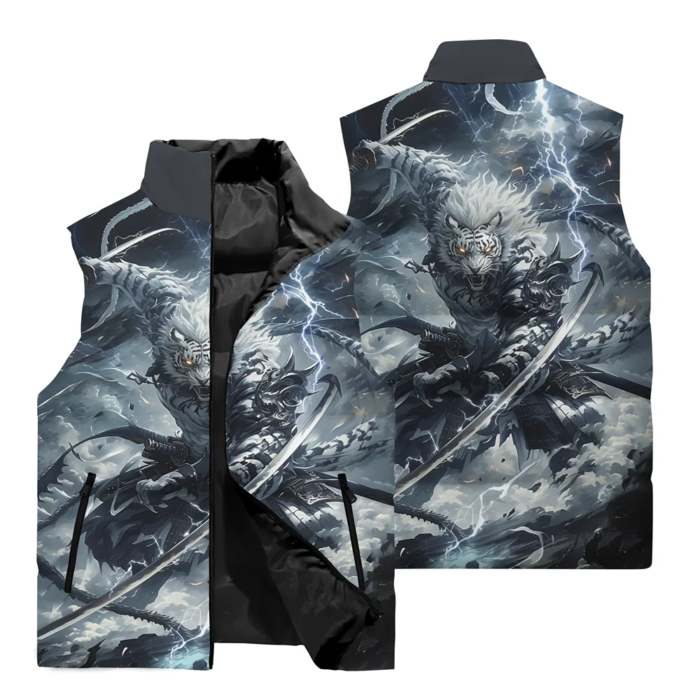 Жилет мужской с 3 принтами тигров уличная мода куртка без рукавов уличный стиль