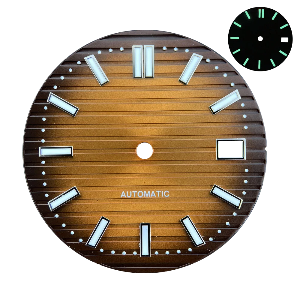 29.8mm Nautilus Dial Green Luminous Watches Accessories for NH35 NH36 Automatic Movement With S Logo