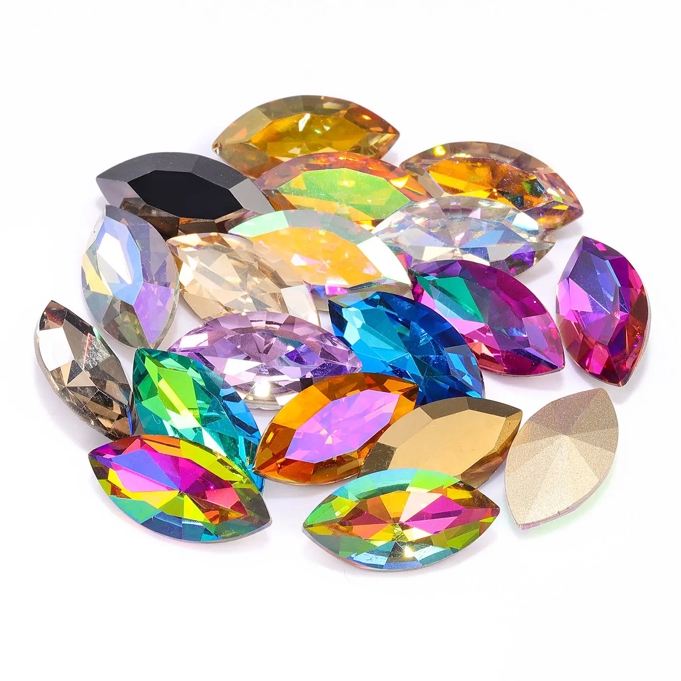 Navette K9 стеклянные камни Pointback конский глаз драгоценный камень кристалл горный