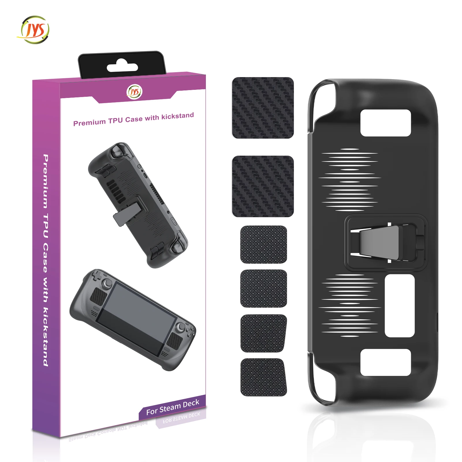 

JYS-SD016 Steam deck Protective Shell Set TPU Protective Cover With Bracket Touchpad Button Sticker Set