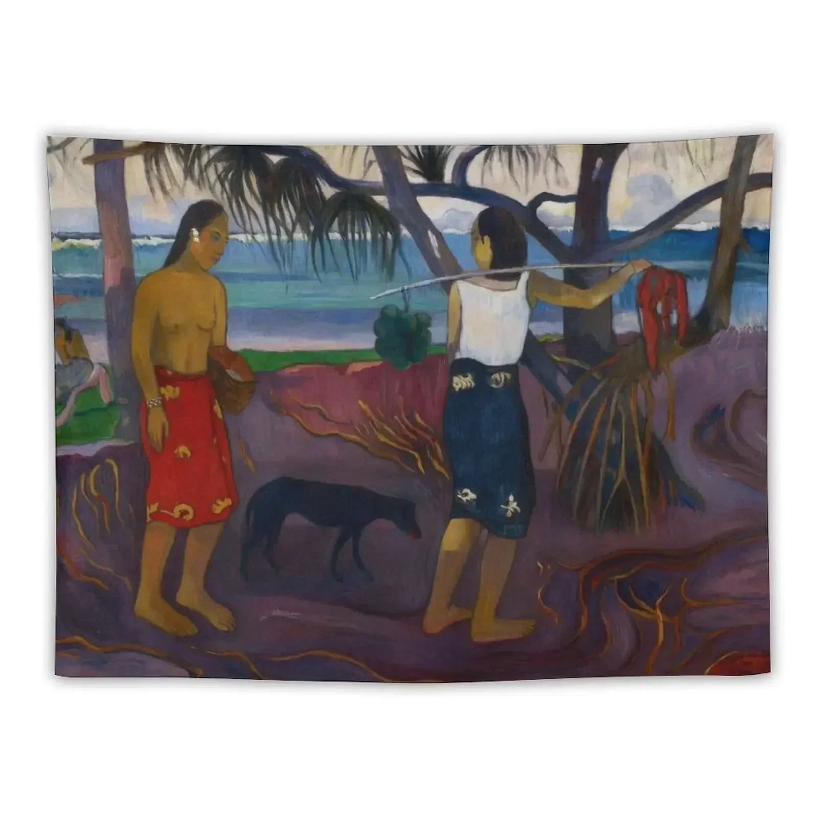 Paul Gauguin - I Raro Te Oviri (under the Pandanus) Гобелен Декор для комнаты дома