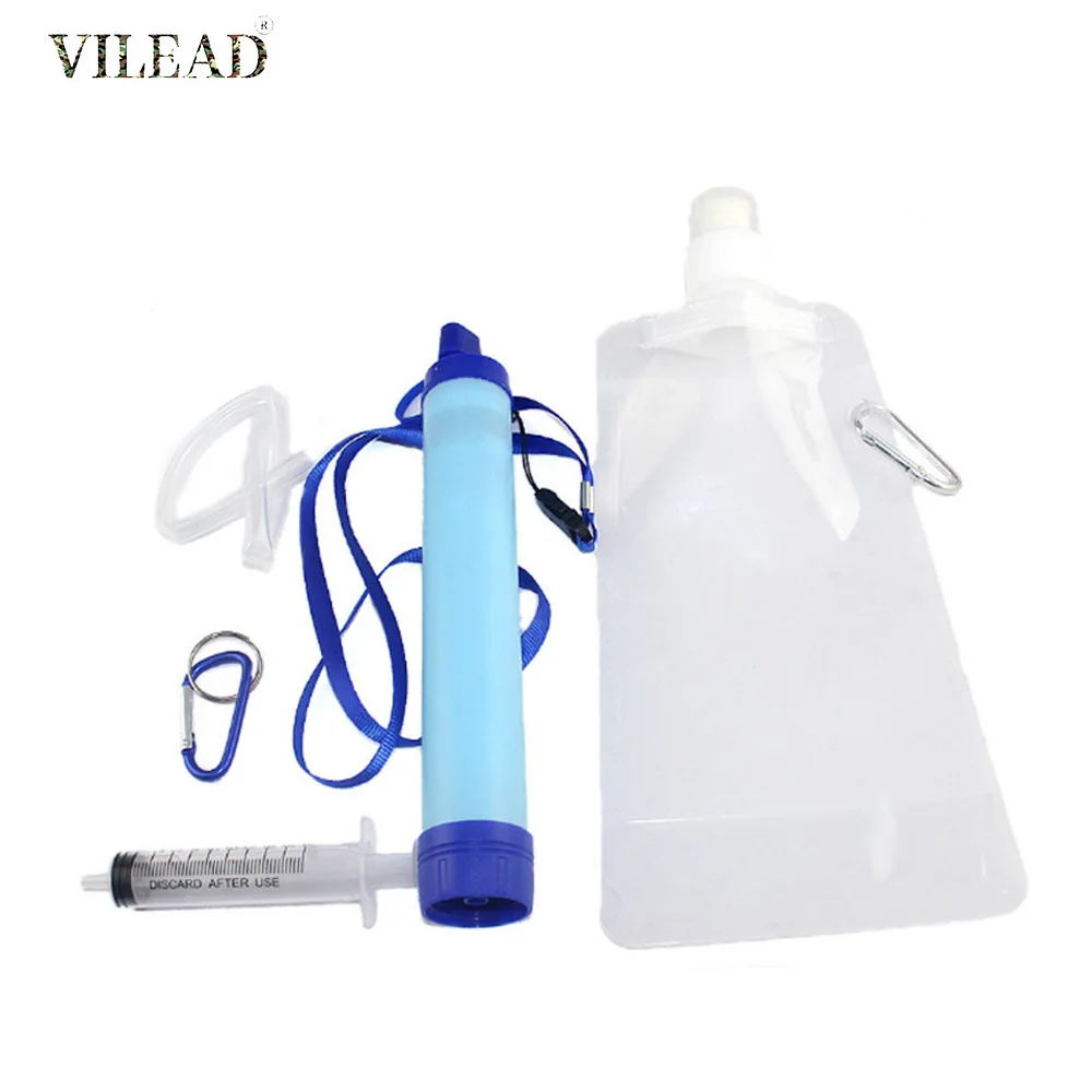 

Vilead, фильтр для воды для пикника, для выживания, фильтр для питьевой воды, принадлежности для кемпинга, первая помощь, портативное оборудование для выживания