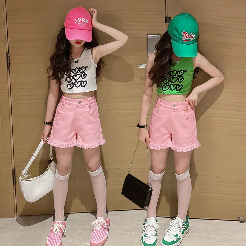 Роскошный летний детский костюм с шортами новый жилет без рукавов пальто для