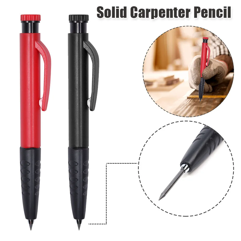 

Professional Solid Carpenter Pencil Plastic Woodworking Scribing Pen Ergonomic Design Easy Use Graphite Refill Mechanical Marker