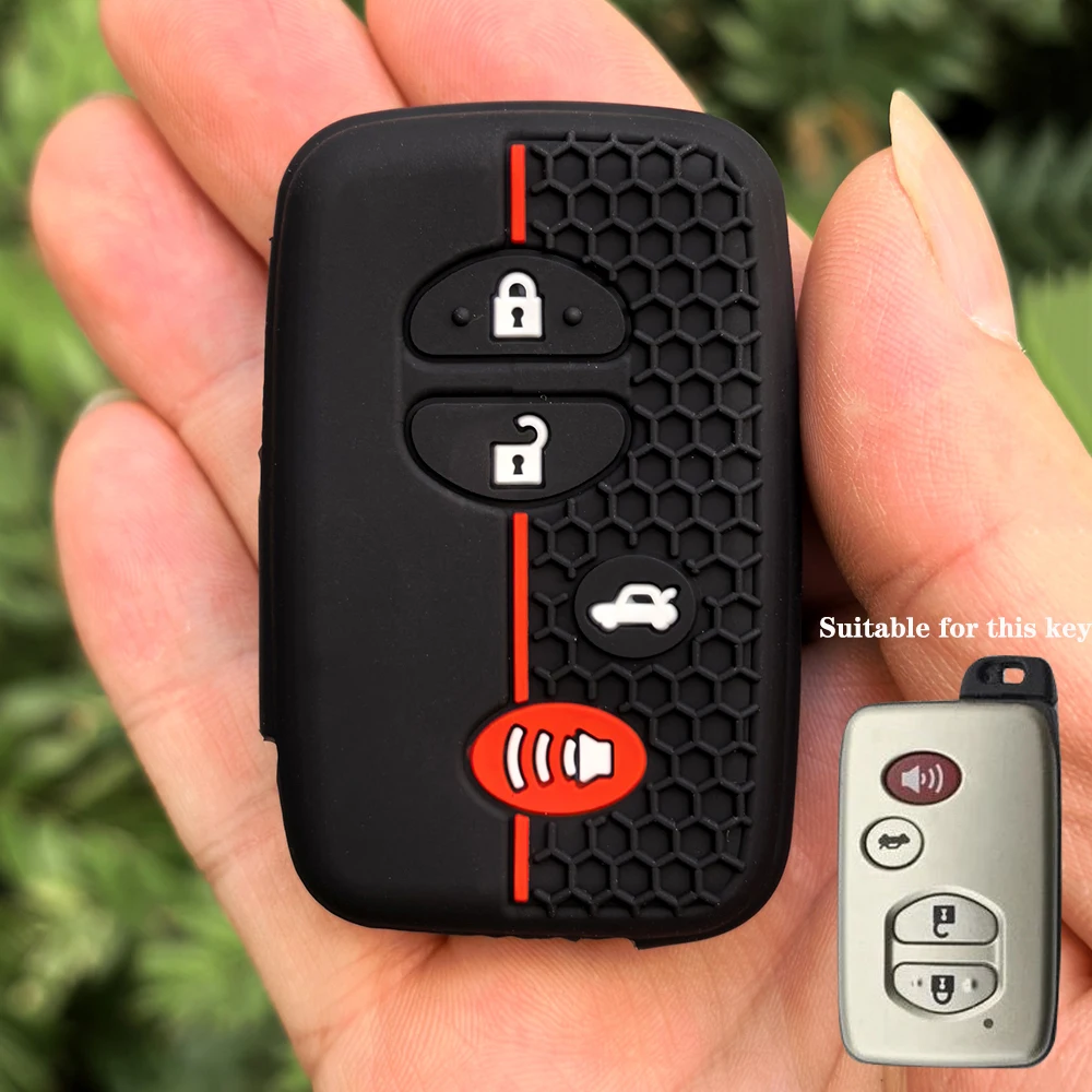 

Чехол для автомобильного ключа с 4 кнопками для Toyota Land Cruiser Prado Avensis IQ Corolla Prius Highlander Yaris, держатель для брелока без ключа