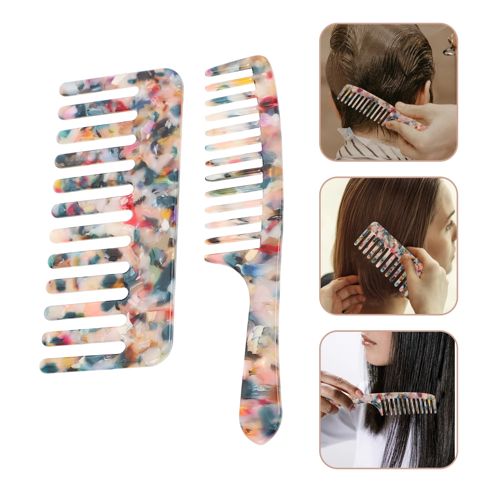 

Comb Hair Combs Widefor Detangling Styling Salon Curly Cutting Women Tortoise Fine Brush Detangler Hairdressing Tail