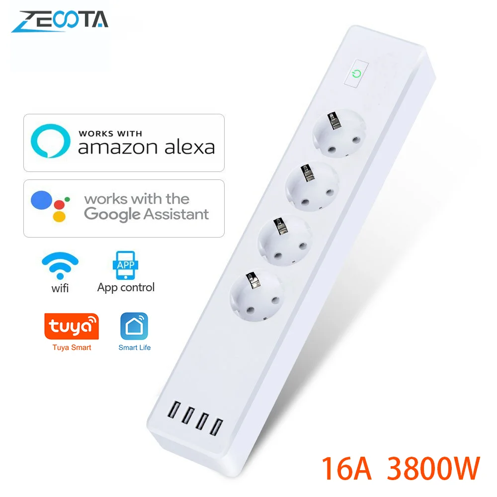 

Удлинитель с Wi-Fi, 4 USB-порта и таймером