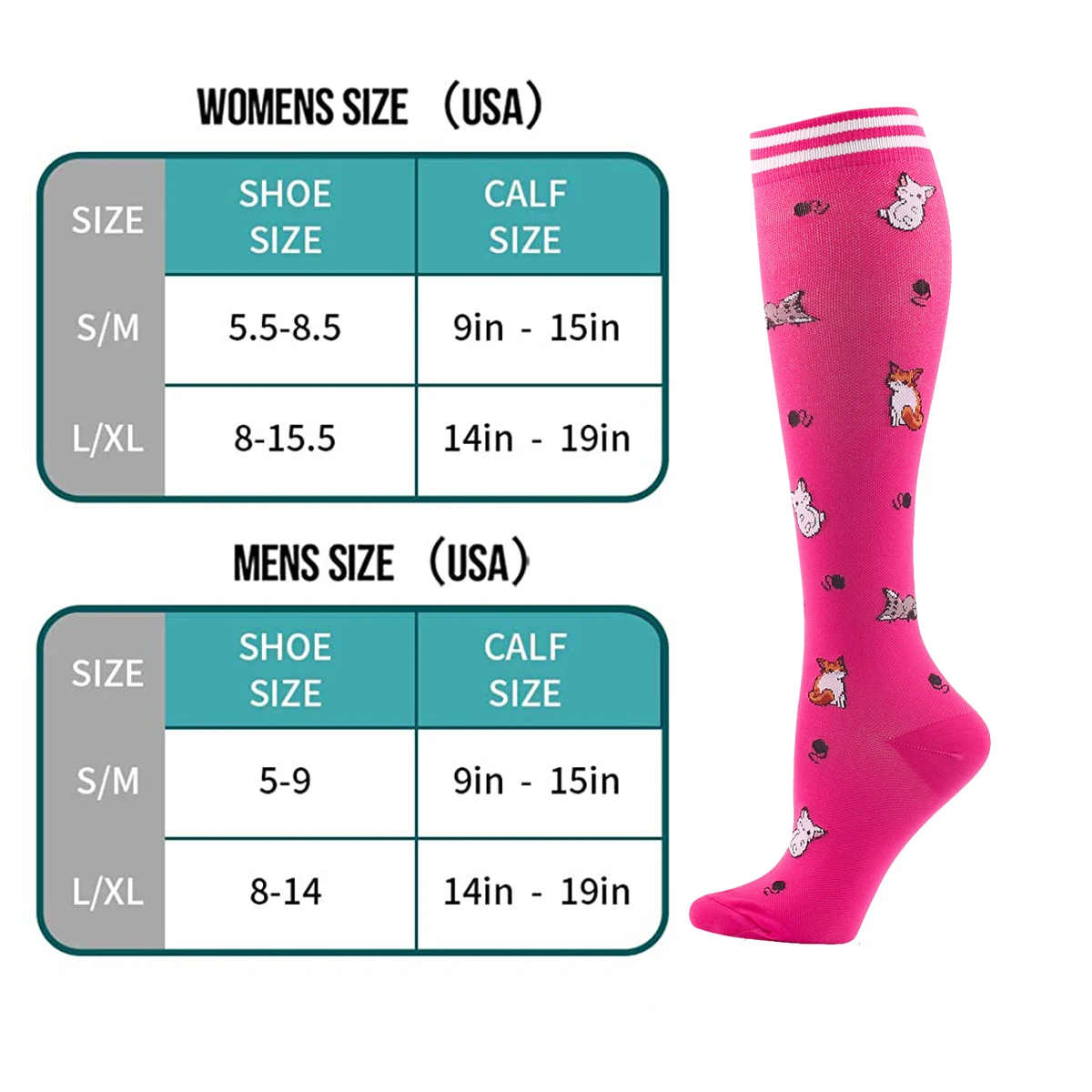 New Style Men and Women Cycling Compression Socks Nursing Suitable For Edema And Varicose Veins Jacquard Panda Designer Socks