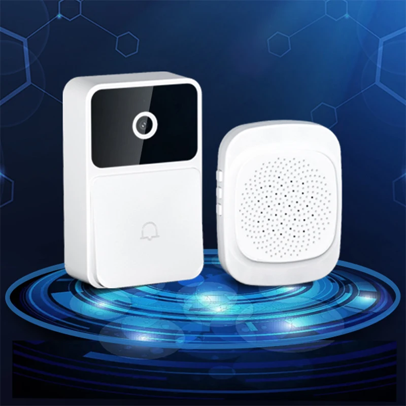 

Wireless Video Doorbell-Remote Intelligent Visual Home Intercom 1080P HD Night Vision WiFi Rechargeable Security Door Doorbell