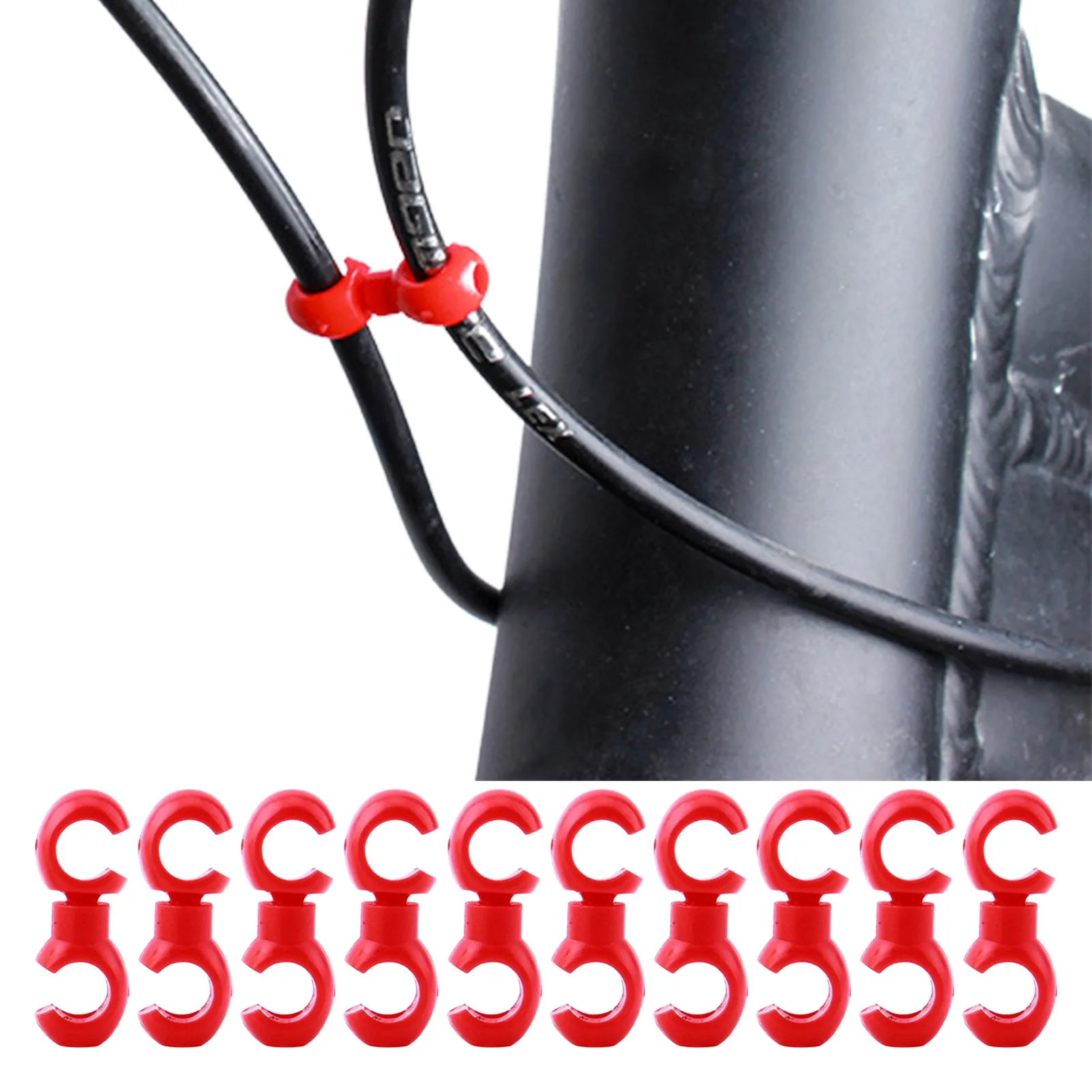 

10 Pieces Bicycle Brake Cable Clips Rotating S-Hook Clips For Road Bicycle Mountain Bike Bicycle Brake Cable S Style Clips