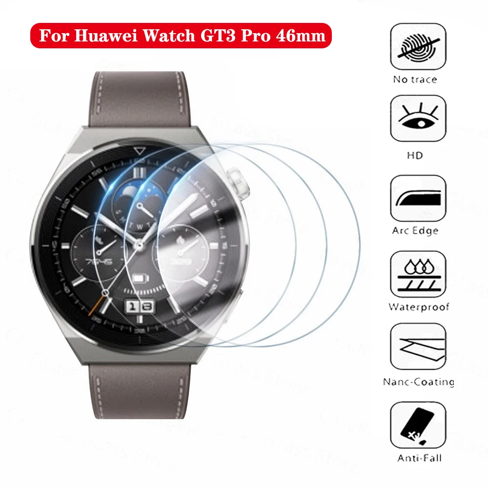 

3PCS For Huawei Watch GT3 Pro 46mm Clear Tempered Glass Screen Protectors For Huawei GT3 Pro Smartwatch Protective Film