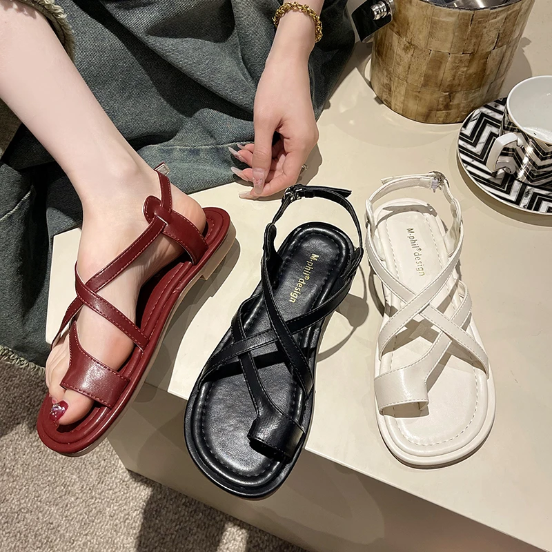 

Women Flats Clip Toe Sandals Summer Shoes 2022 New Causal Ladies Shoes Fashion Narrow Band Beach Flip Flops Slides Zapatos Mujer