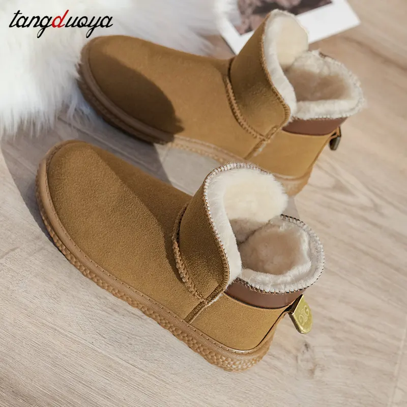 

Австралийские женские зимние сапоги, хлопковые короткие плюшевые ботильоны, теплые зимние сапоги, Женская водонепроницаемая обувь больших...