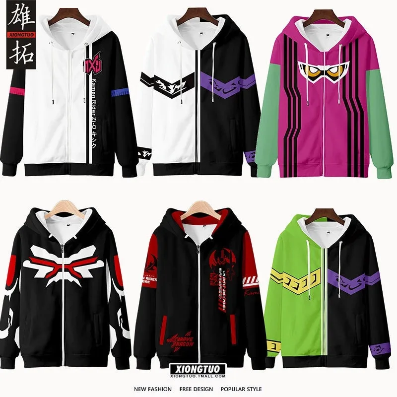 Kamen Rider 3D Printing Kids/Men/Women Autumn Winter Fashion Anime Hoodies Sweatshirt Long Sleeve Zipper Jacket Coat