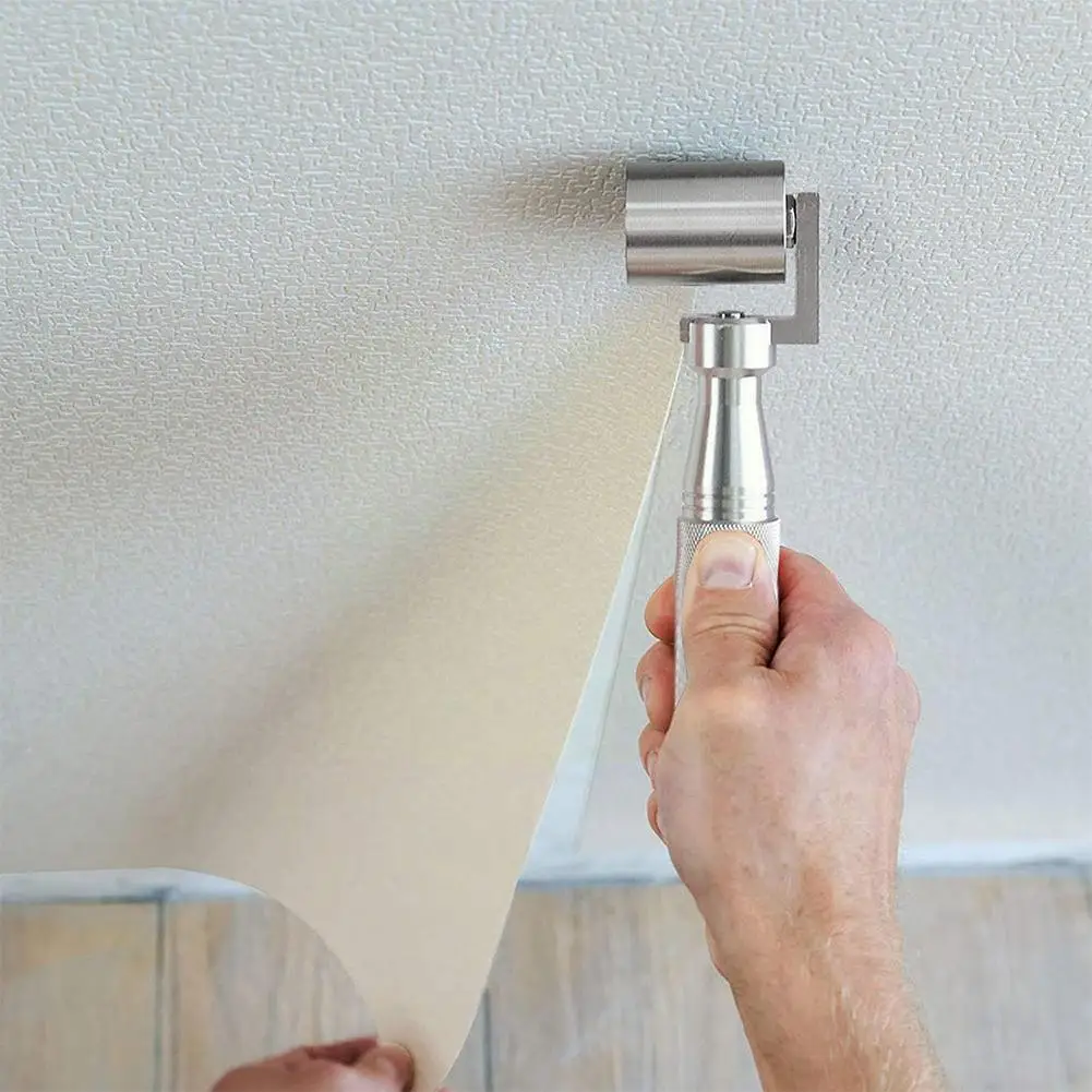 

40mm/34mm Steel Wallpaper Flat Pressure Roller Apply Roller Tool Diy Platen Bearing Metal Wheel Tools Hand Flat V9d4