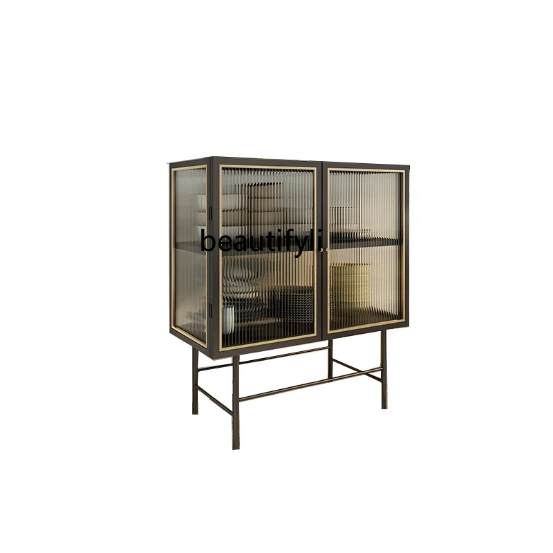 

zq Dining Side Cabinet Household Locker Changhong Glass Cabinet Wall Simple Modern Light Luxury Side Cabinet Display Cabinet