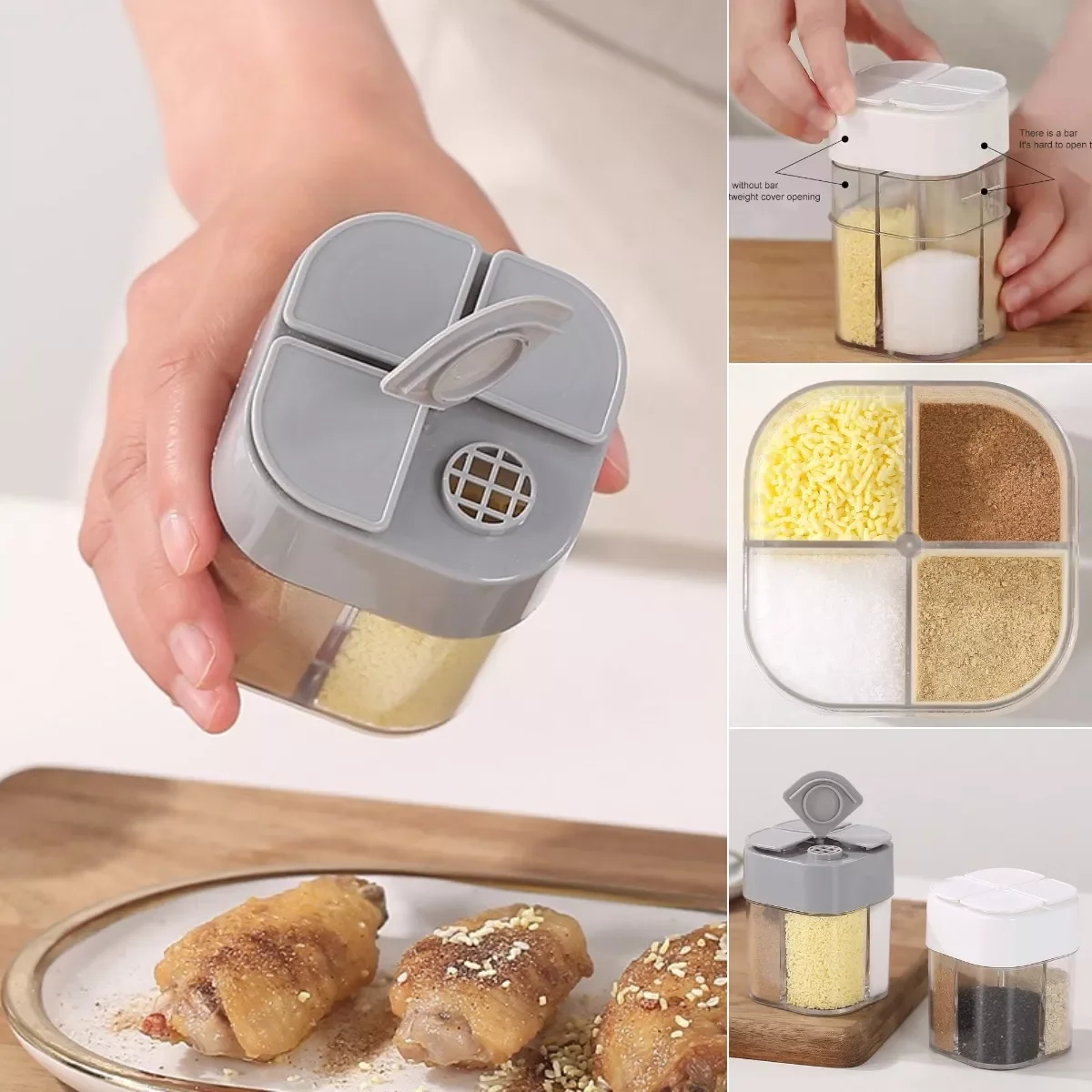 

2022New BBQ Seasoning Jar Spice Salt And Pepper Shakers Kitchen Seasoning Container Set Spices Tableware Storage Box Spice Tools